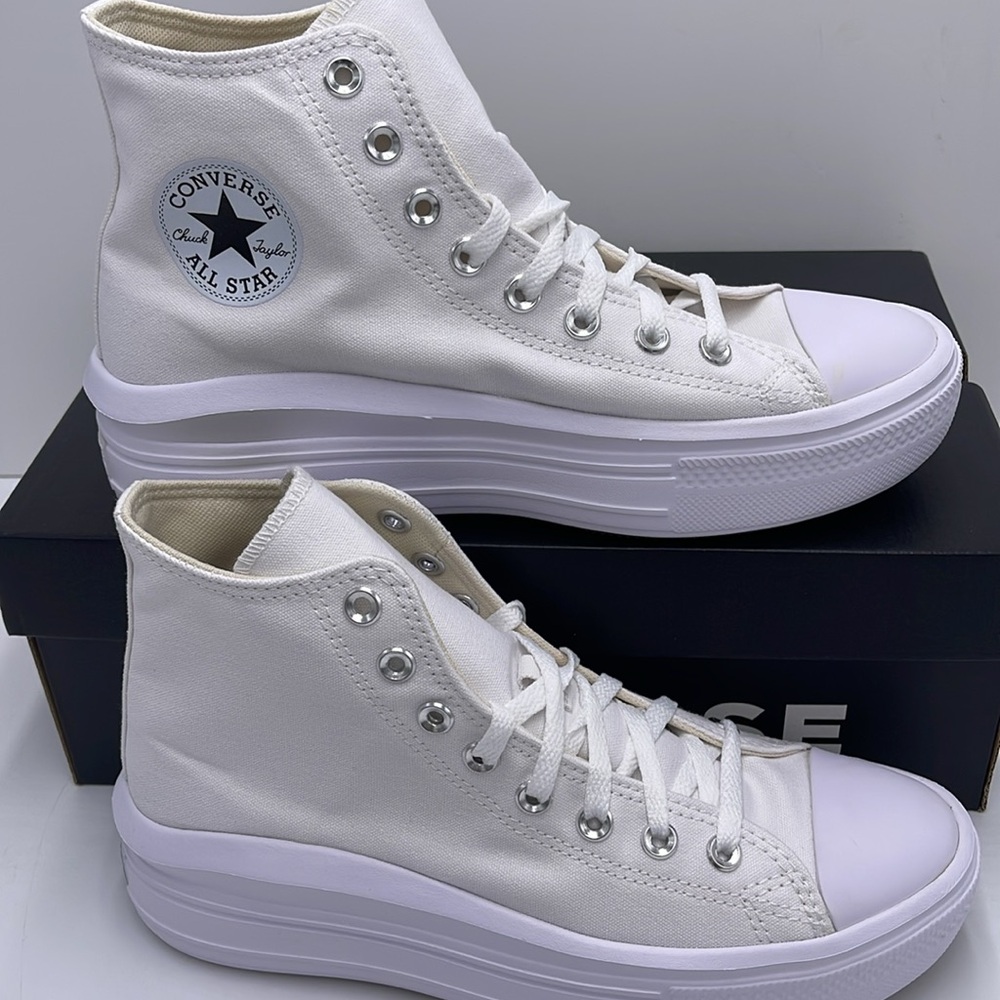 Converse WMNS CTAS MOVE HI
WHITE/NATURAL IVORY/BLACK 568498C Platforms Sneakers - Picture 2 of 16